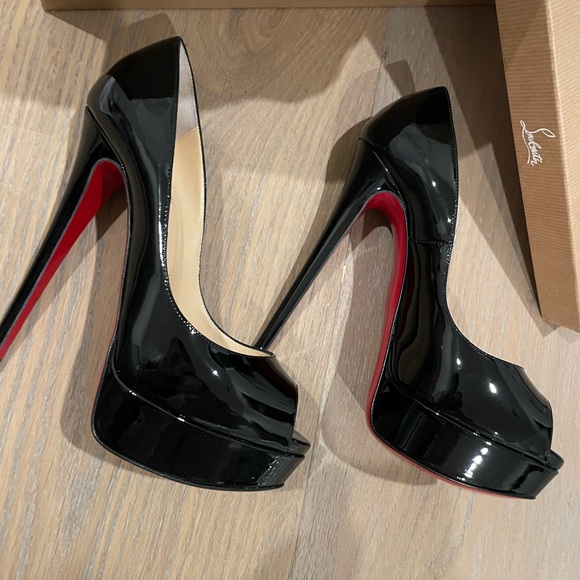 Christian Louboutin Paris Lady Peep 150mm platform heels - BLACK. - Picture 5 of 6